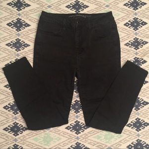AE Hi-rise Black Super super stretch Jeggings